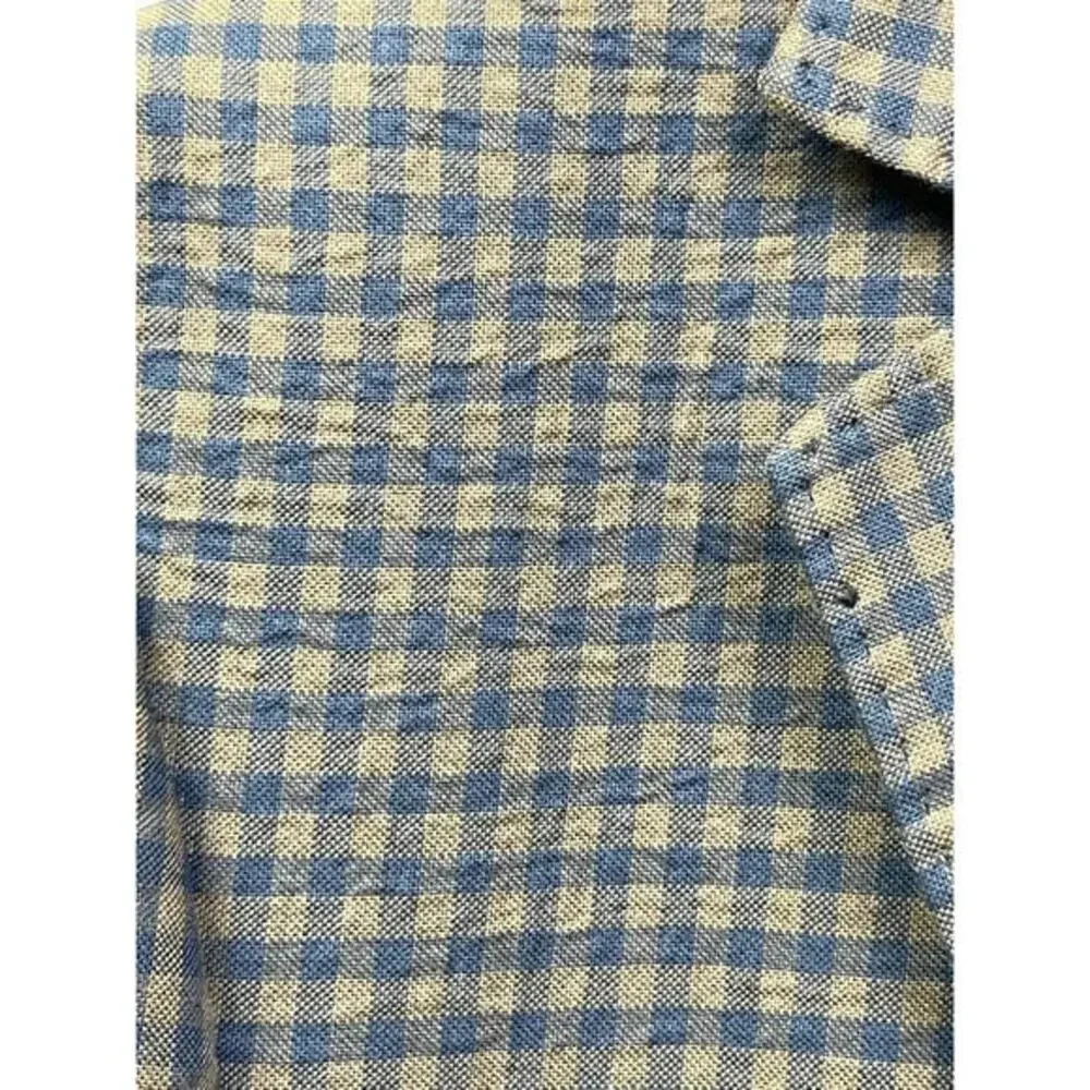 Thomas Dean Blazer Sport Coat‎ Mens Large Plaid two button blue tan 44R Casual
